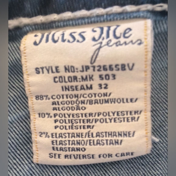 🔥 Miss Me Women's (28 W - 32 L) Slim Boot Blue Jeans. 🔥 FINAL PRICE 🔥 - Picture 6 of 7
